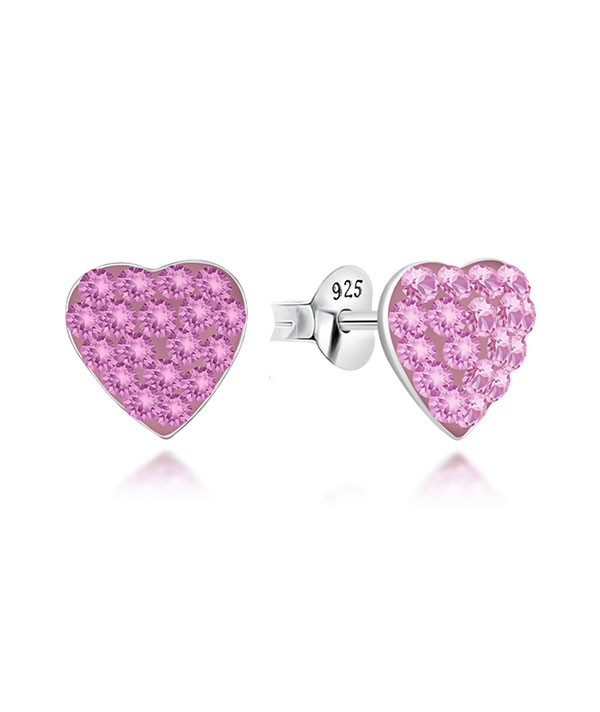 925 Sterling silver stud with multi crystals.