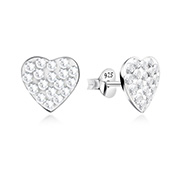 925 sterling silver multi crystals stud.
