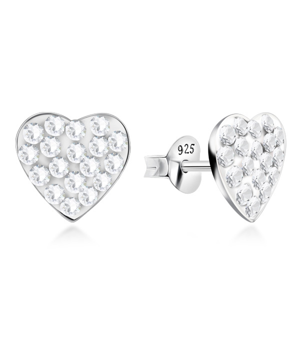 925 sterling silver multi crystals stud.