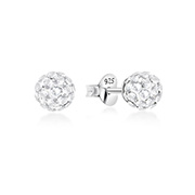 925 sterling silver multi crystals stud.