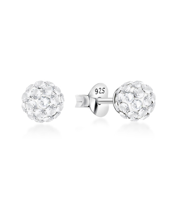 925 sterling silver multi crystals stud.