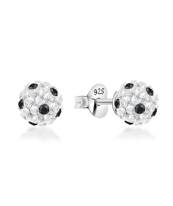 925 Sterling silver stud with multi crystals.