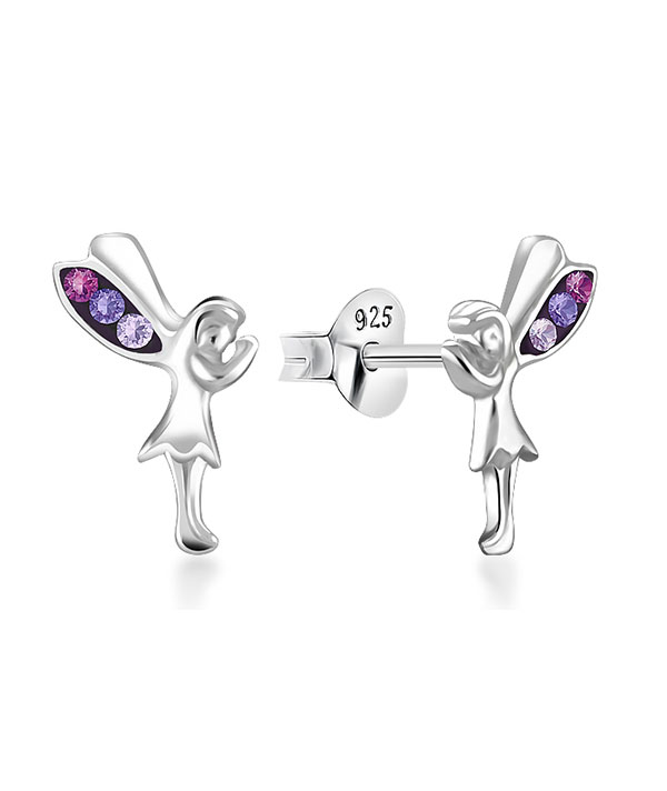 925 Sterling silver stud with multi crystals.