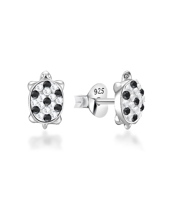 925 Sterling silver stud with multi crystals.