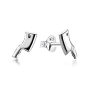 Plain 925 Sterling silver stud earring.