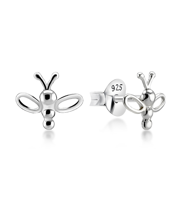 Plain 925 Sterling silver stud earring.