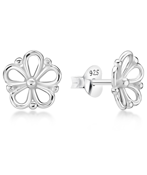 Plain 925 Sterling silver stud earring.