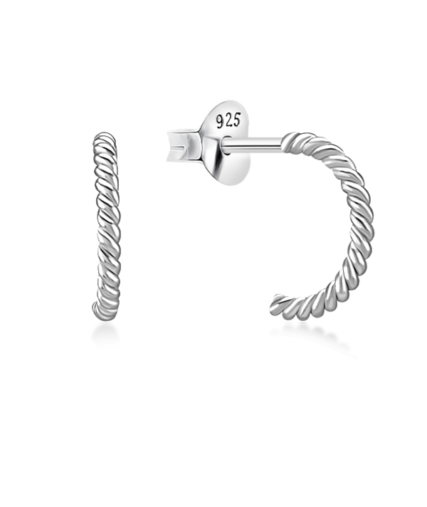 Plain 925 Sterling silver stud earring.