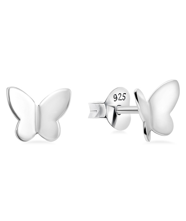 Plain 925 Sterling silver stud earring.