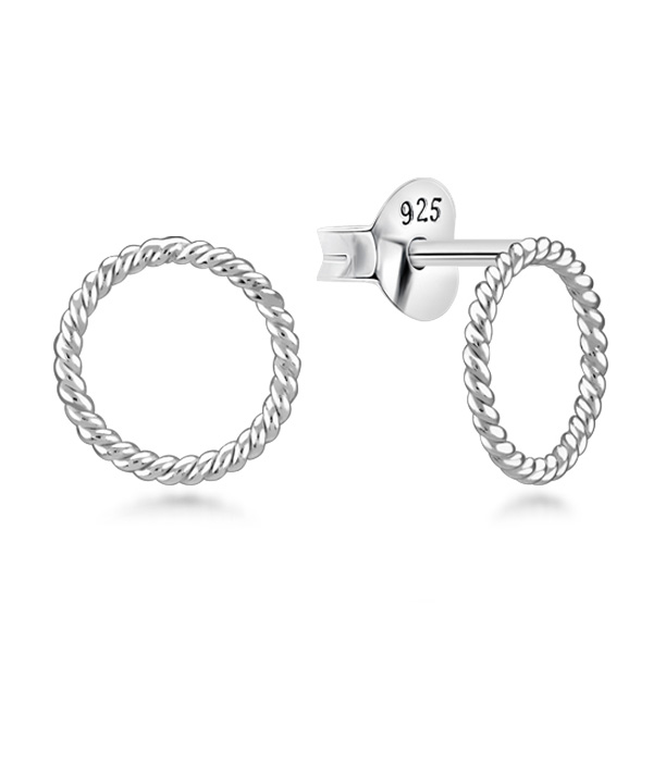 Plain 925 Sterling silver stud earring.