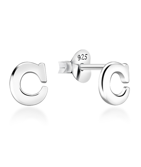 Plain 925 Sterling silver stud earring.