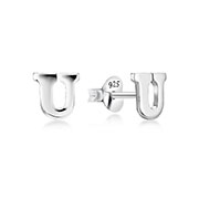 Plain 925 Sterling silver stud earring.