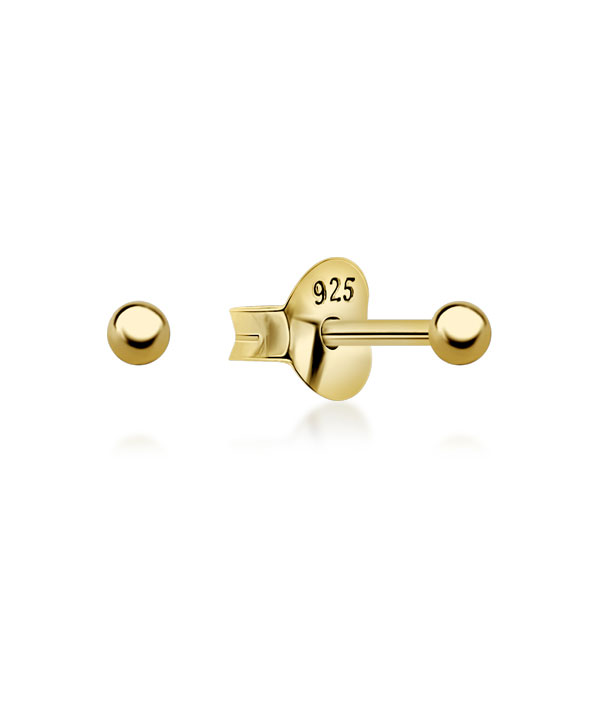 Plain gold plated sterling silver stud.