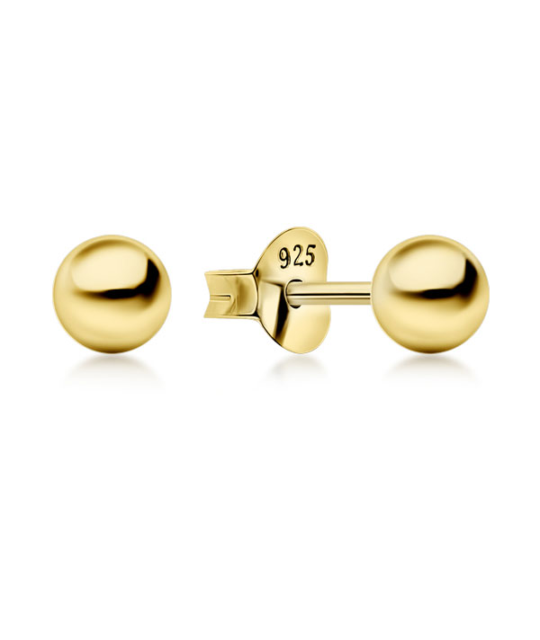 Plain gold plated sterling silver stud.