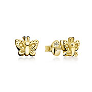 Plain gold plated sterling silver stud.