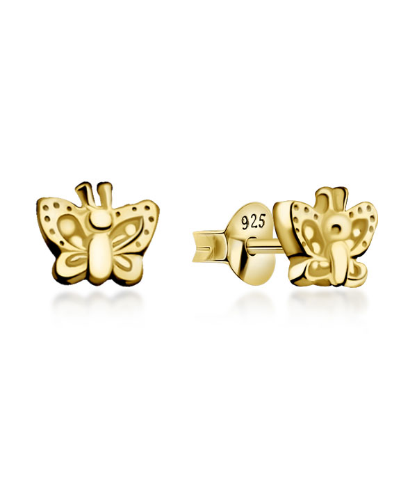 Plain gold plated sterling silver stud.