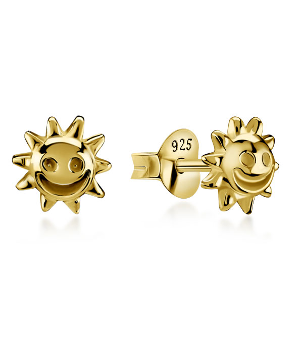 Plain gold plated sterling silver stud.