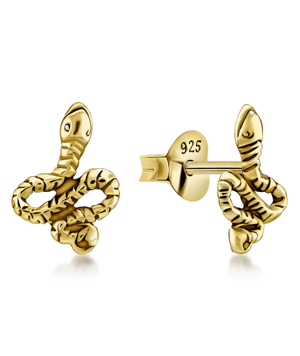 Plain gold plated sterling silver stud.