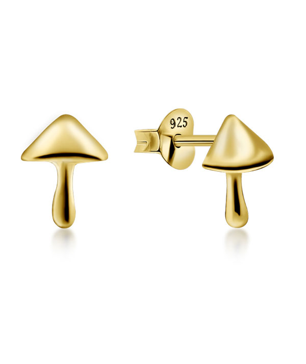 Plain gold plated sterling silver stud.