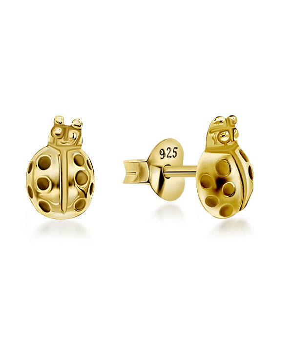 Plain gold plated sterling silver stud.