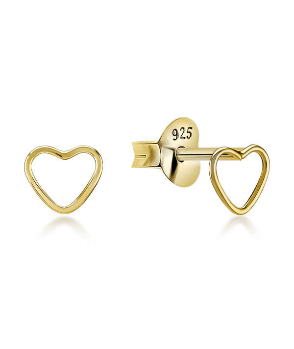 Plain gold plated sterling silver stud.