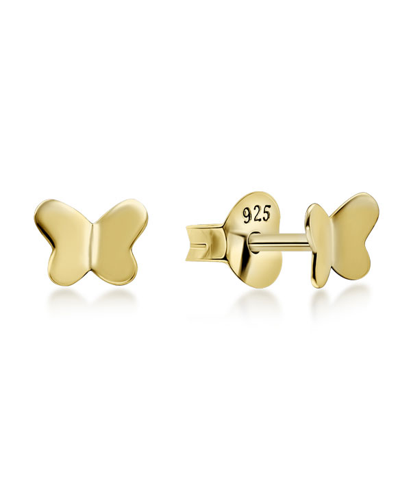 Plain gold plated sterling silver stud.