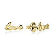 Plain gold plated sterling silver stud.