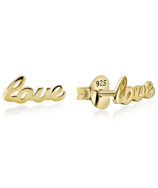 Plain gold plated sterling silver stud.