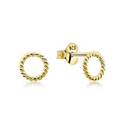 Plain gold plated sterling silver stud.