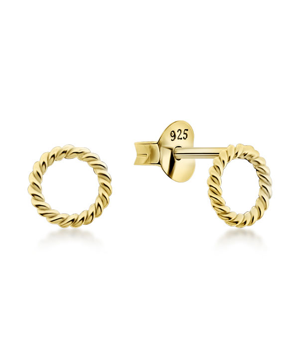 Plain gold plated sterling silver stud.