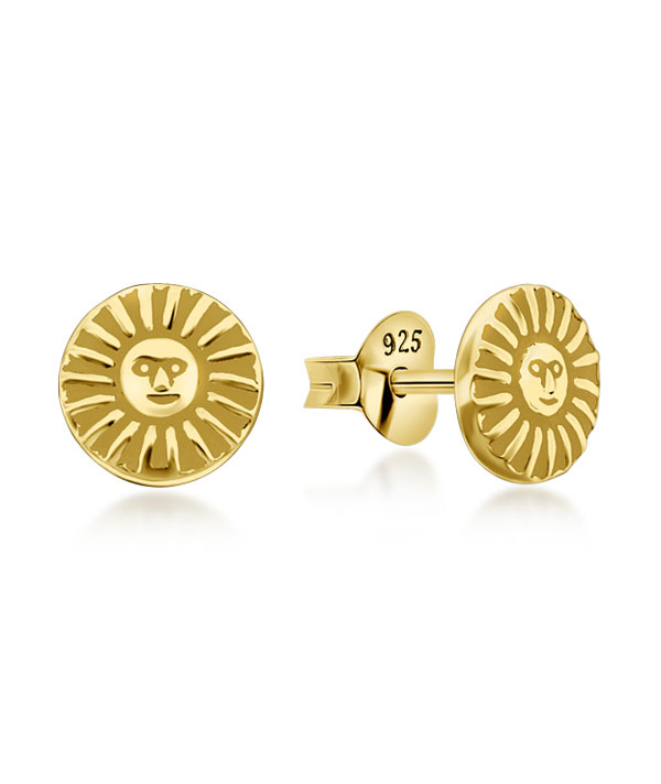 Plain gold plated sterling silver stud.
