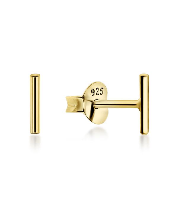 Plain gold plated sterling silver stud.