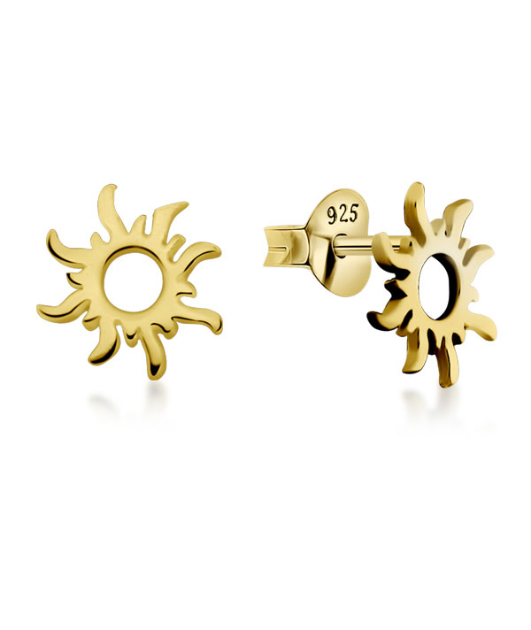 Plain gold plated sterling silver stud.