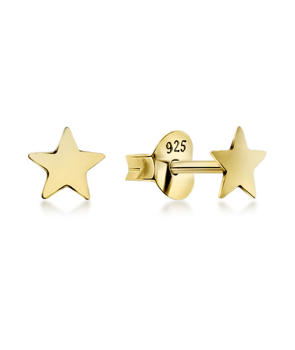 Plain gold plated sterling silver stud.