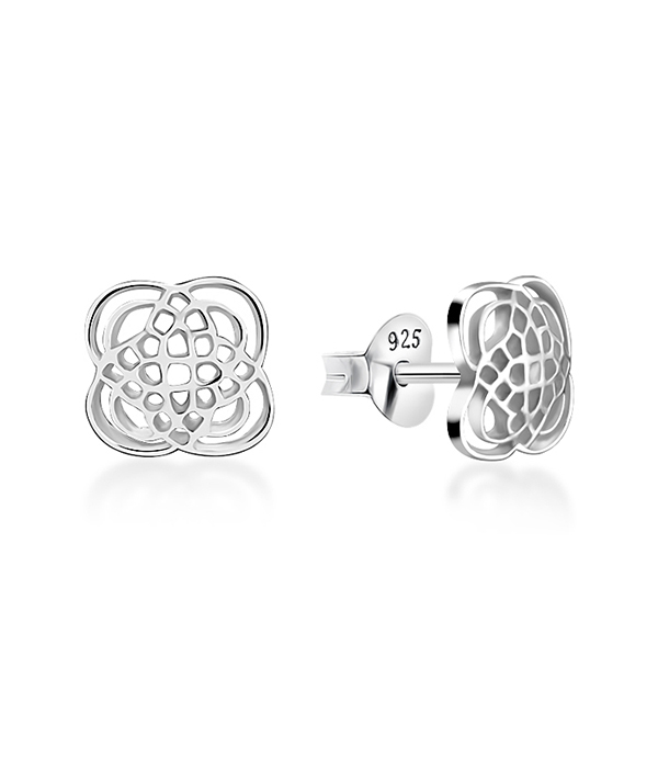 Plain 925 silver stud earrings for men and women