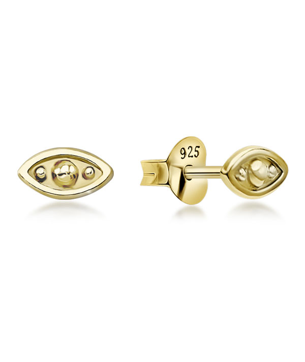 Plain gold plated sterling silver stud.
