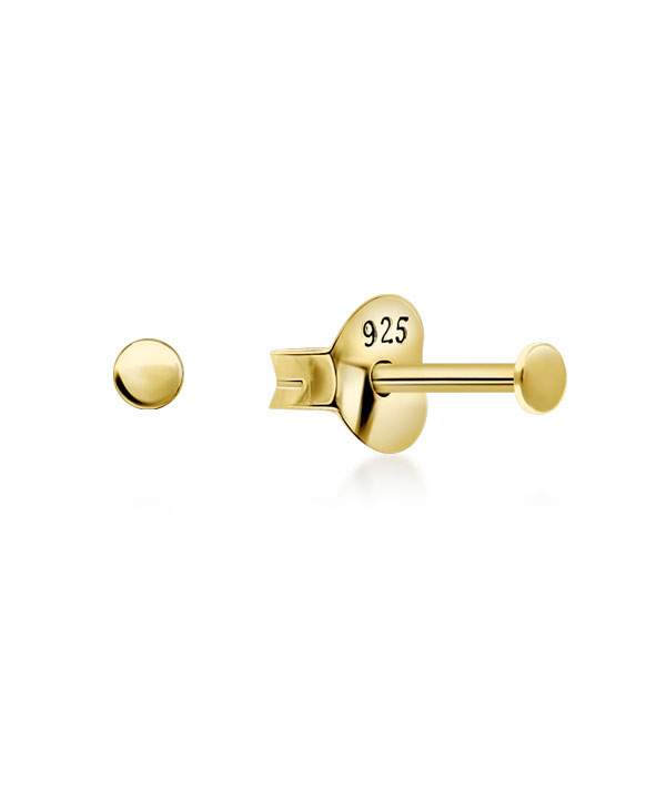 Plain gold plated sterling silver stud.