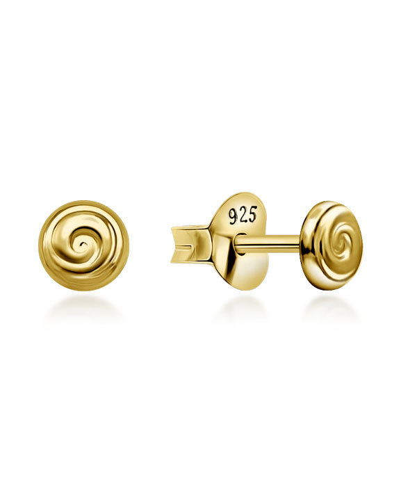 Plain gold plated sterling silver stud.