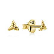 Plain gold plated sterling silver stud.