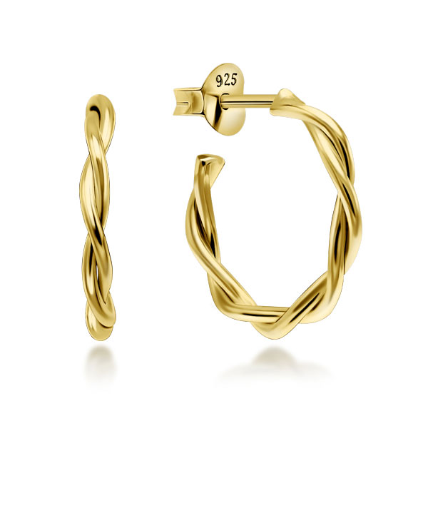 Plain gold plated sterling silver stud.