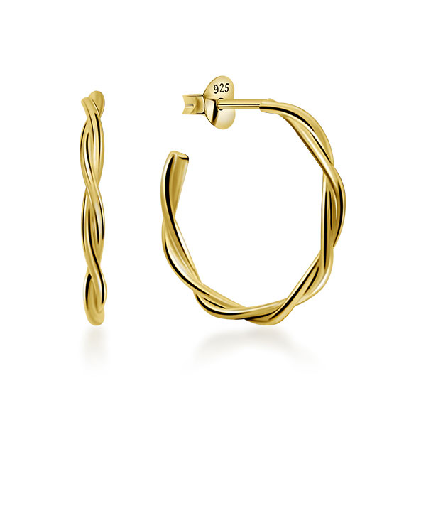 Plain gold plated sterling silver stud.