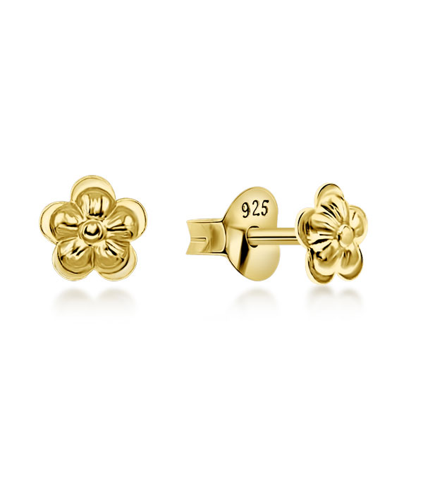 Plain gold plated sterling silver stud.