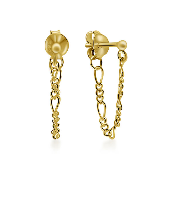 Plain gold plated sterling silver stud.