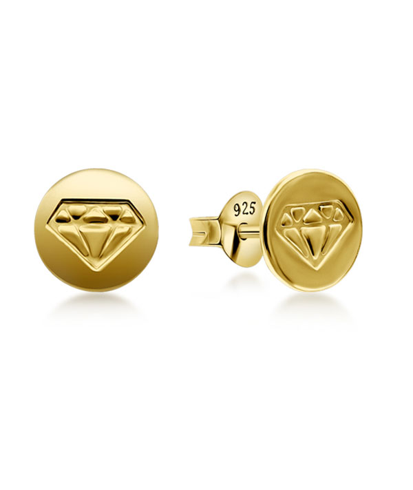 Plain gold plated sterling silver stud.