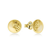 Plain gold plated sterling silver stud.