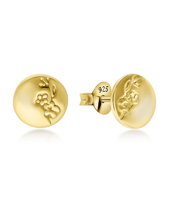 Plain gold plated sterling silver stud.