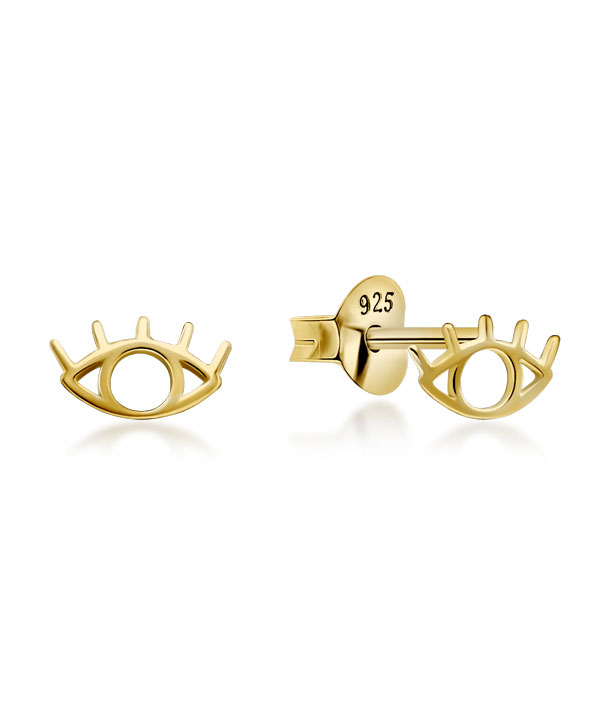 Plain gold plated sterling silver stud.