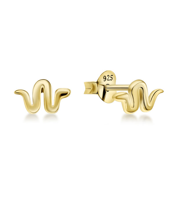 Plain gold plated sterling silver stud.