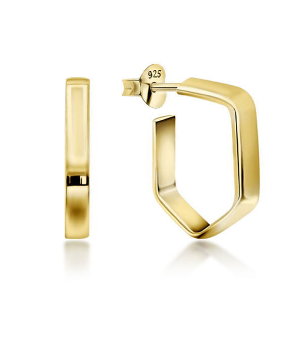 Plain gold plated sterling silver stud.