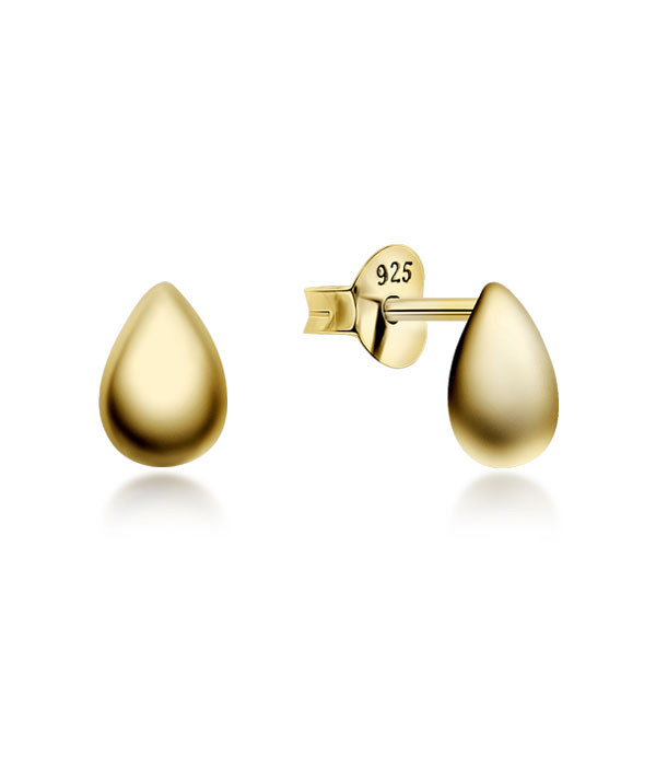 Plain gold plated sterling silver stud.